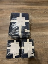 NEW Pottery Barn Kids Recycled Luxe Chamois Duvet Cover Navy Blue Twin 2 Shams