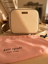 kate spade new york Beige Small Crossbody Zip Bag Gold Hardware w/ Dust Bag
