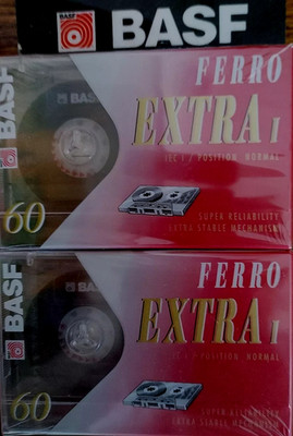 2 PACK BASF Ferro Extra I 60 Vintage Cassette Tapes New Blank New & Sealed