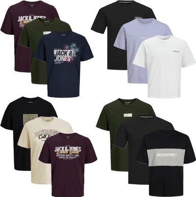Jack Jones Herren Plus Big Size Übergröße T-Shirt 3er Pack 3 XL 4 XL 5XL 6XL 7XL