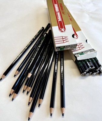 Vtg Lot of 2 Box Schwan STABILO Pencils 8046 Black, 2 dozen - New