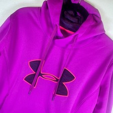 Under Armour ColdGear Storm Hoodie Magenta Purple Womens XL Semi-Fitted Pullover