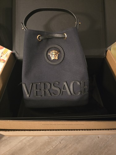 VERSACE La Medusa Canvas Bucket Bag