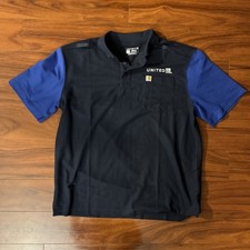 CARHARTT LOOSE FIT EMBROIDERED UNITED AIRLINES POLO SHIRT LARGE