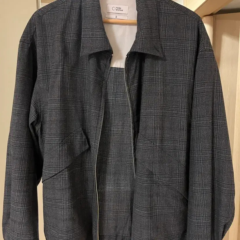 Node Archive Wool Jacket Elegant Checked Pattern … - image 1