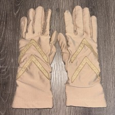Vintage Isotoner By Aris Beige Driving Gloves Nylon Spandex One Size