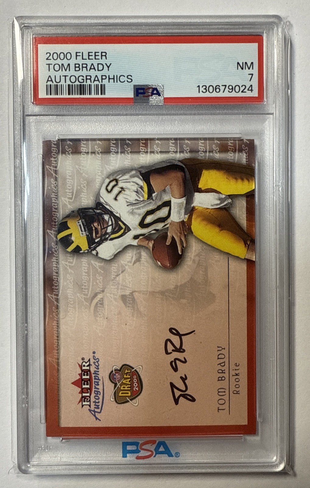 2000 Fleer Autographics Tom Brady Rookie RC PSA 7 Michigan New England Patriots