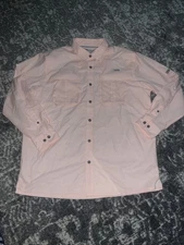 Drake Men's LS Button Front Multi Pocket Adventure Fishing Shirt Size Large