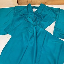 Vintage Japanese Kimono Turquoise Blue Traditional Robe Washi