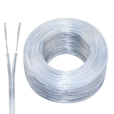10 Meter 28AWG Electrical Wire Clear 2 Core Flat Wire PVC Mains Power Cable Flex 0.73 per metre