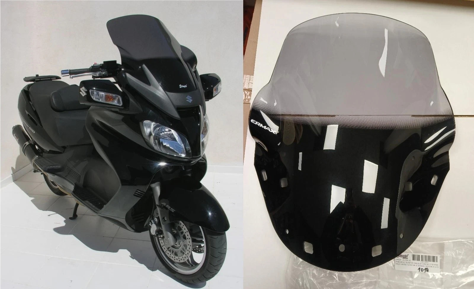 Pare-brise Ermax 61 cm gris Suzuki Burgman 650 bulle haute protection 2002-2011