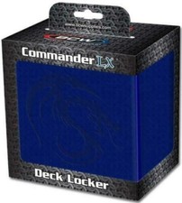 BCW Blue Deck Commander LX 100 Gaming Card Leatherette Locker Storage Box