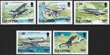 1984 Sg 267/271 40th Anniversary of First Official Airmail to Isle of Man MNH
