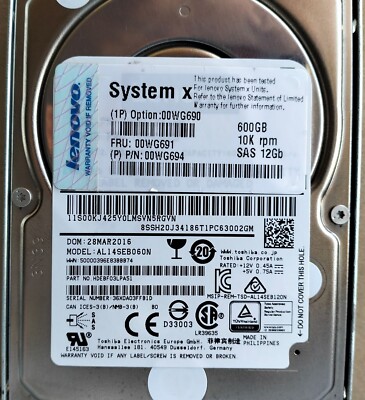 SAS 2.5 Inch SATA 2TB Internal Hard Disk Drives 00WG690, Lenovo 600GB 10K 12Gbps SAS 2.5" G3HS HDD | EET Dell SAS Internal Hard Disk Drives 2.5 In Form Factor - Foto 2