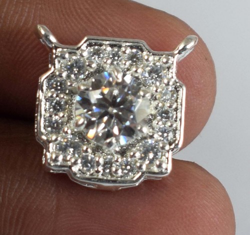 Diamond Solitaire Pendant Certified 1.08 Ct/6 mm White Round Brilliant Cut - Picture 5 of 7