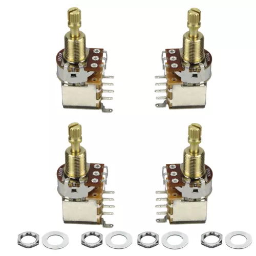 FLEOR 2 A500K + 2 B500K Guitar Push Push Potentiometers Copper Long Shaft Pots