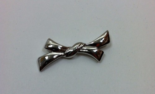 Vintage Monet Silver tone Bow Brooch Pin Nice Gift