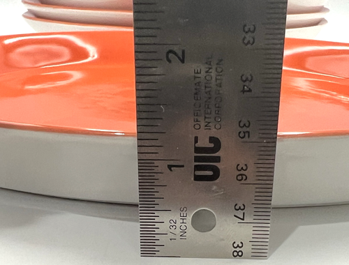 Set of 4 Rachel Ray Square and Round Dinner Plate 11" Orange - Picture 13 of 13