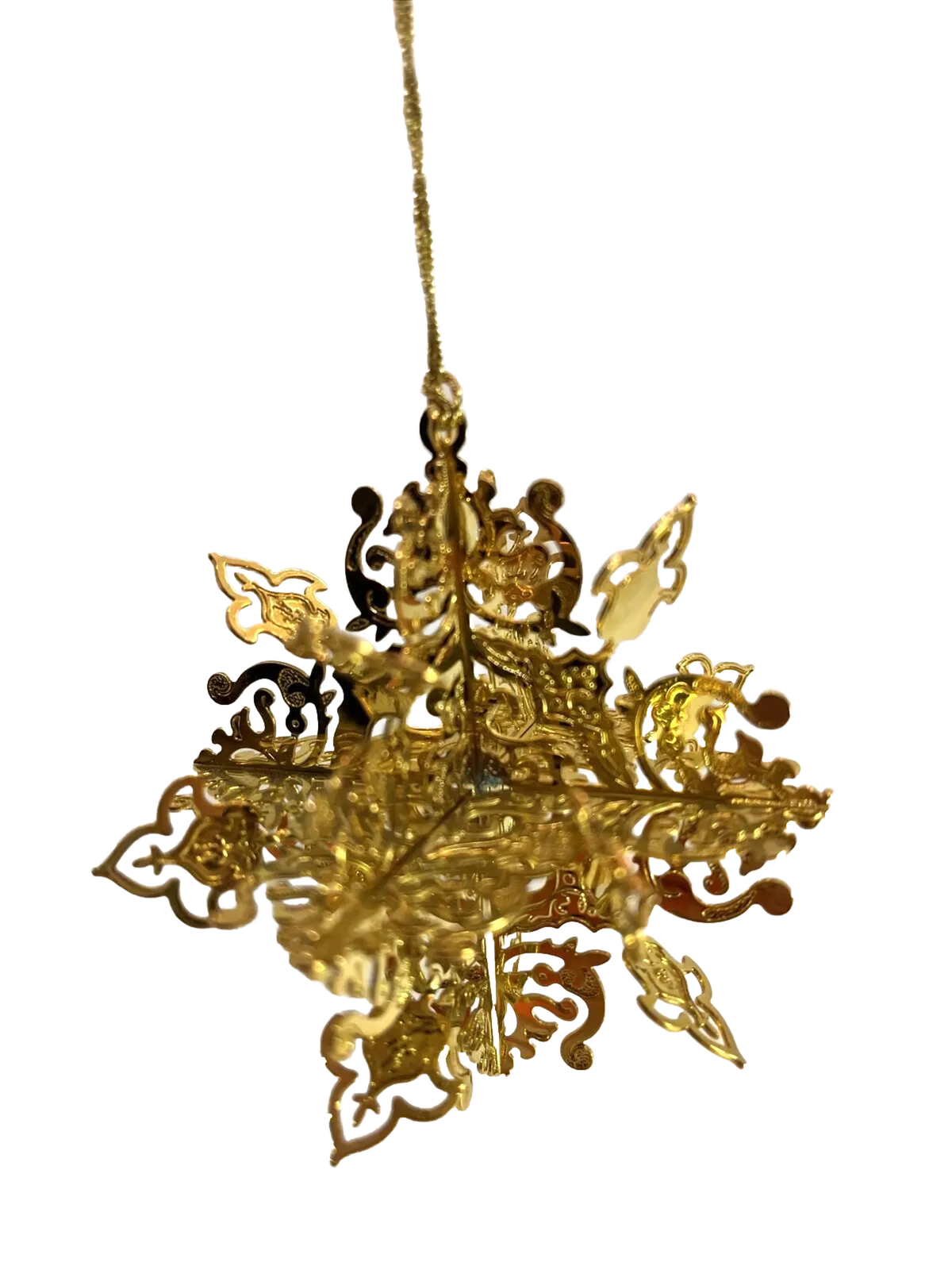 Baldwin Brass Christmas Holiday Ornament Gold Tone Christmas 3D Spere eBay