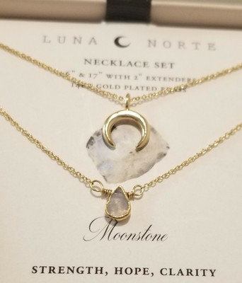 2 PC LUNA NORTE 14K GOLD PLATED 