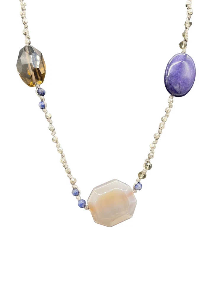 Collar de cuentas J Jill 40" con piedras semipreciosas multicolores Foto 3 de 4