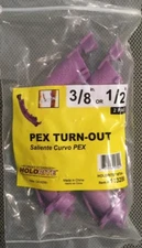 HOLDRITE HUBBARD ENTERPRISES 3/8" or 1/2" PEX TURN-OUT 2-Pack 113286