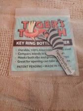 TIGER'S TOOTH Key Ring Bottle Opener - Made in USA - NEW