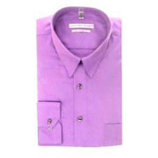  95 Geoffrey Beene Men Regular-Fit Pink Wrinkle-Free Button Dress Shirt 16 32/33