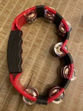 TYCOON Red Hand Held Tambourine - Bright Brass Jingles - Sounds Great
