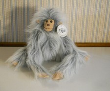 NEW Adorable gray black Monkey long silky hair 15" plush Vintage 1991 with TAGS