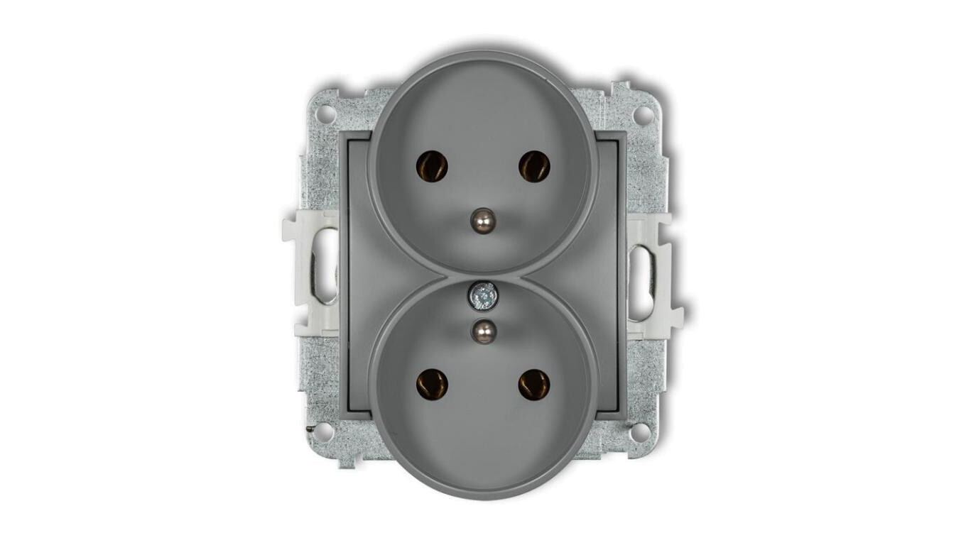 ICON Double socket mechanism for frame with grounding 2x(2P+Z) (without c /T2UK
