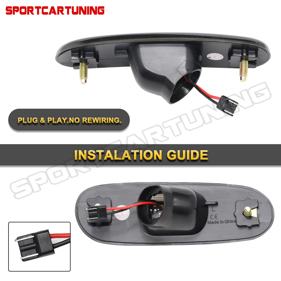 For 2000-2005 Toyota Celica MR2 Spyder LED Bumper Side Marker Lights Smoked Lens - Image 3 of 4