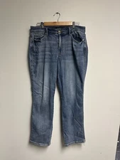 Judy Blue Jeans Womens 14W High Rise Raw Edge Stretch Dad JB82540MD-PL