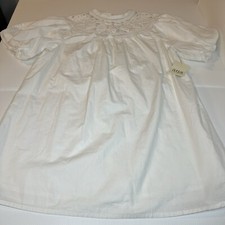 a.n.a. Dress Womens Medium White Embroidered Neck Balloon Sleeves NWT