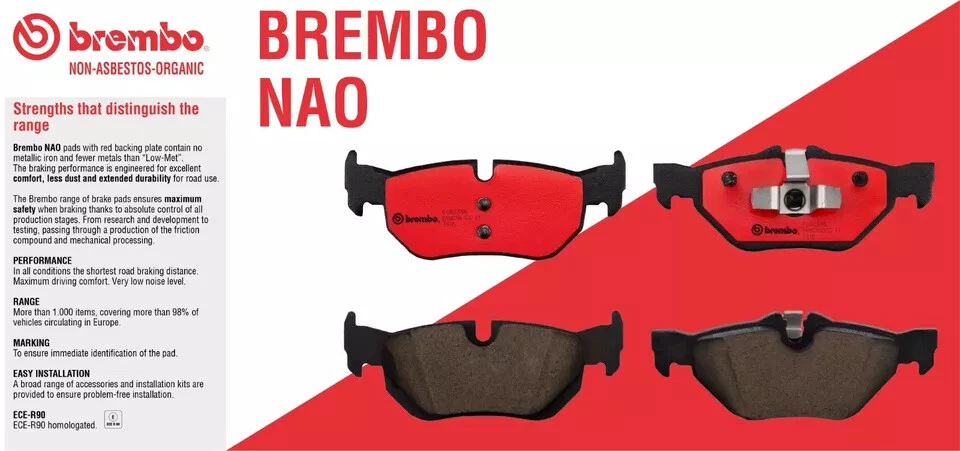 Conjunto de pastilhas de freio a disco Brembo traseira NAO cerâmica para Dodge Durango Jeep Grand Cherokee - Imagem 4 de 4