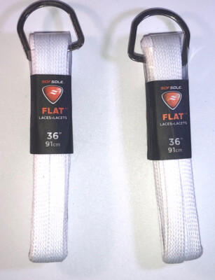 2 ea Sets SOFSOLE 36'' 91cm White Flat Shoe Laces-BRAND NEW-SHIPS N 24 HOURS