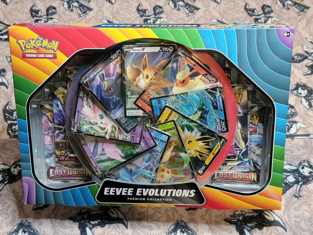 Factory Sealed- Pokemon Eevee Evolutions Premium Collection Card Box 99  cards