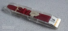 NOS HIRSCH VNTG CLASSIC CERTIFIED CROCODILE 16mm OPEN END RED WATCH BAND