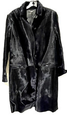 Salvatore Ferragamo Fur Leather Black Dress Runway Jacket Coat US 2 4 / IT 40
