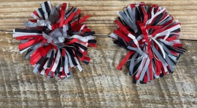 2x Build A Bear Workshop BABW Red Cheerleader Pom Poms Plush Sport Accessory Set