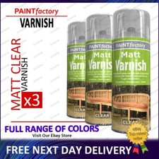 3x Varnish Matt Finish Spray Paint Aerosol Metal Wood Plastic Acrylic 400ml
