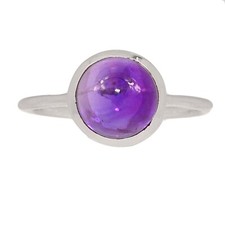 Natural Amethyst - African 925 Sterling Silver Ring Jewelry s.6.5 CR66390