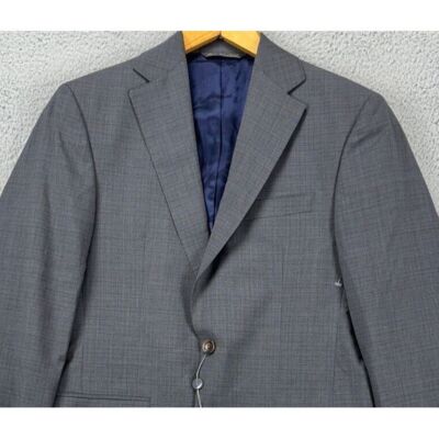 Jack Victor Blazer Adult 36R Esprit CT Grey Plaid 100% Wool Sport Coat Mens NEW