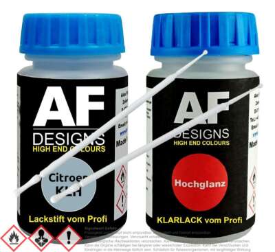 Für Citroen KLH Bleu Leman Metallic Lackstift Klarlack Lacktupfer Autolack Set