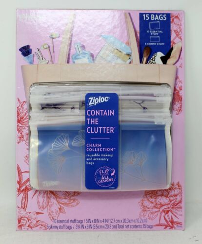 Ziploc Contain The Clutter Charm Resealable Bags 15Ct