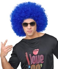HPO Adult Men s Big Curly Afro Wig, Bold Hair for Halloween and Themed Parties