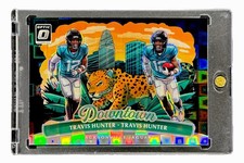 Travis Hunter 2025 Panini Donruss Optic Rookie Dual Downtown Black Pandora /25