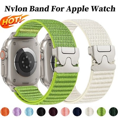 Nylon Sport Armband für Apple Watch Series 11 10 9 8 7 6 Ultra 2 3 Uhrenarmband