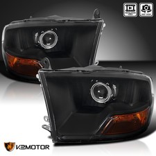 Black Fits 2009-2019 Dodge Ram 1500 2500 3500 Projector Headlights Lamps 09-19 Black Fits 2009-2019 Dodge Ram 1500 2500 3500 Projector Headlights Lamps 09-19