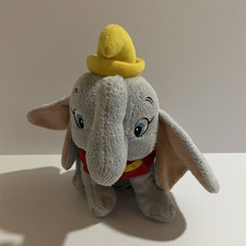 Disney Dumbo Small Plush Stuffed Animal Gray Elephant Yellow Hat Red Collar 2010